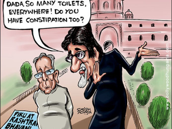 Bollywood Toons: Piku at Rashtrapati Bhavan