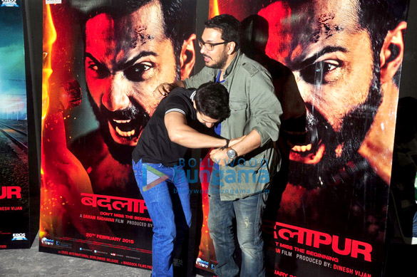 varun dhawan promotes badlapur at mehboob studio 9