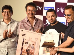 Aamir Khan, Vidhu Vinod Chopra, Rajkumar Hirani At DVD Launch Of ‘PK’