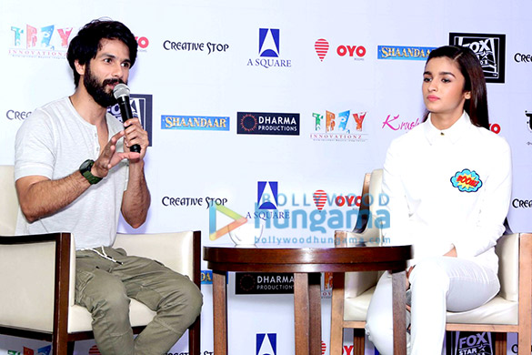 shahid kapoor alia bhatt grace the media meet of shaandaar in delhi 2