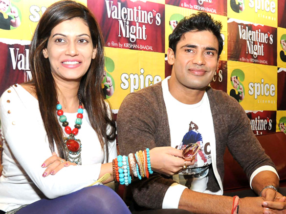 cast of valentines night grace the films press meet at spice mall in noida 2