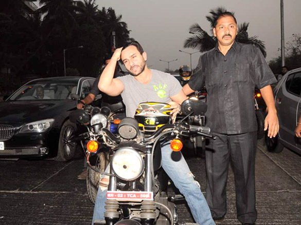 saif takes a bike ride to promote agent vinod 13