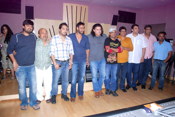 ajay devgn sajid khan at the song recording of himmatwala 4