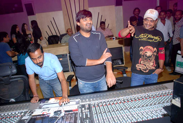 ajay devgn sajid khan at the song recording of himmatwala 6