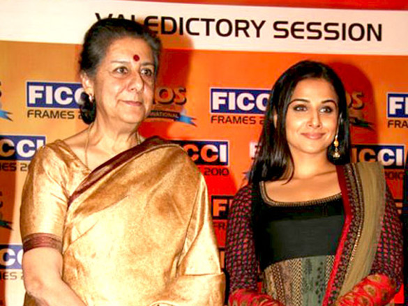 vidya balan and yash chopra at ficci frames 2010 ending session 6