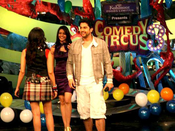 aftab and aamna on the sets of comedy circus 8