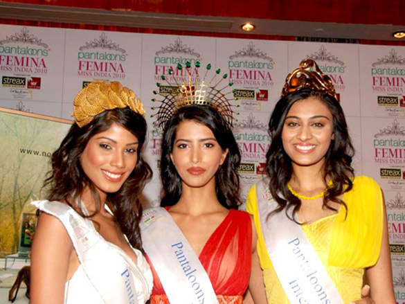 winners of pantaloon femina miss india 2010 at press conference 2