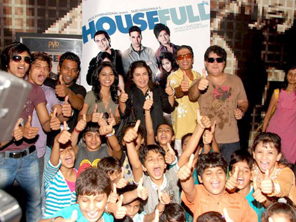 farah khan and sajid khan hosts a special screening of housefull for kids 3