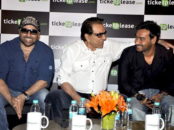 dharmendra sunny deol and ajay devgn launch ticketplease com 6