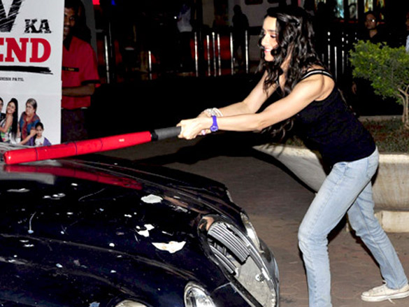 shraddha kapoor breaks a jaguar for luv ka the end promotions 7