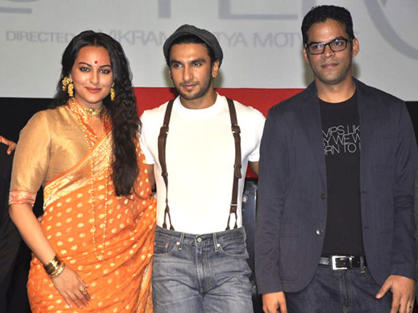 ranveer and sonakshi at the launch of movie lootera 4