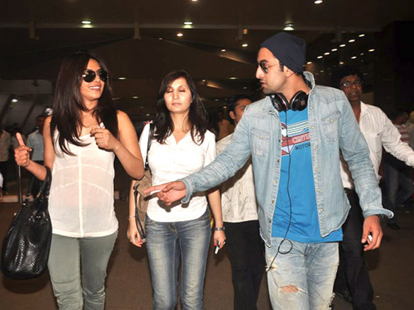 priyanka and ranbir return back from barfee shoot 3