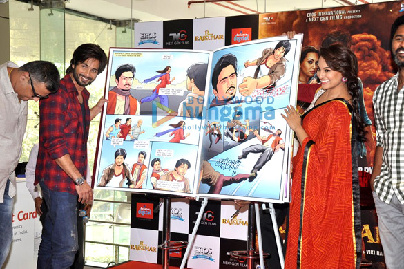 shahid sonakshi prabhu dheva unveil r rajkumar comic 3