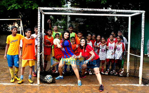 rakhi sawant carlyta mouhini play football for under privileged children 4