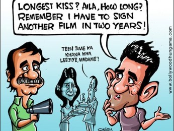 Bollywood Toons: How long will Aamir kiss?