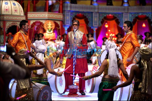 big b ab jr and devgn shoot for bol bachchan title song 2