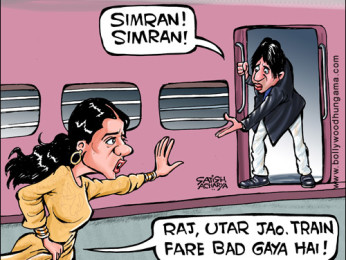 Bollywood Toons: No train trip for Raj-Simran Bollywood Toons: No train trip for Raj-Simran