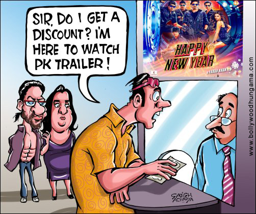 Bollywood Toons: PK at Happy New Year