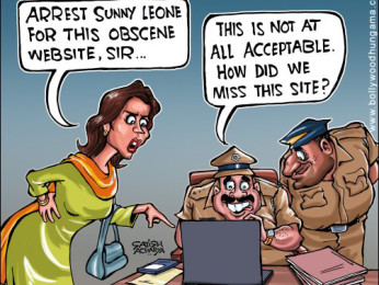 Bollywood Toons: Sunny Leone charged with obscenity! Bollywood Toons: Sunny Leone charged with obscenity!