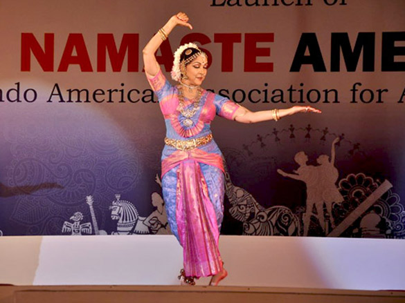vidya balan hema and esha grace launch of namastey america 5