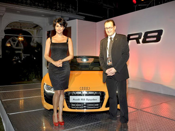 gul panag unveils the new audi r8 spider 2