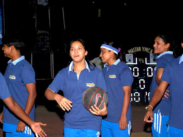 neetu chandra plays basket ball at a promotional event 8