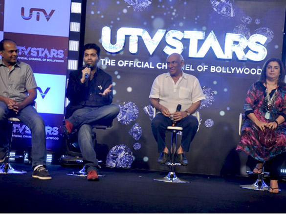 yash chopra karan ashutosh and farah launch utv stars channel 4