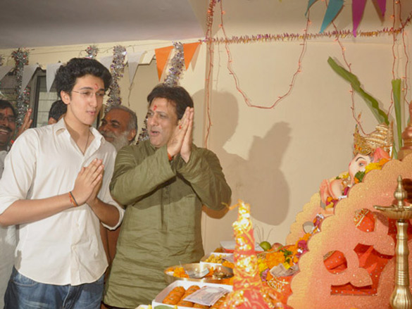govinda with son yash at ganesha puja 5