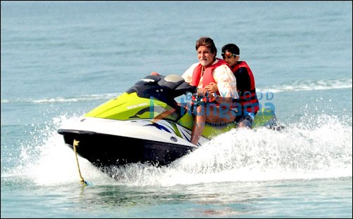 Check Out: Amitabh Bachchan enjoys jet-ski ride with his grandson in Goa