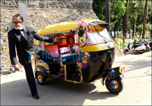 Check out: Big B in auto-rickshaw