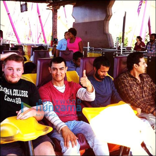 Check Out: Aamir and AB Jr. on roller-coaster ride