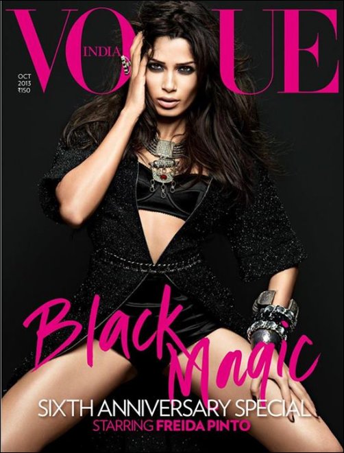 Check out: Freida stuns in black on Vogue