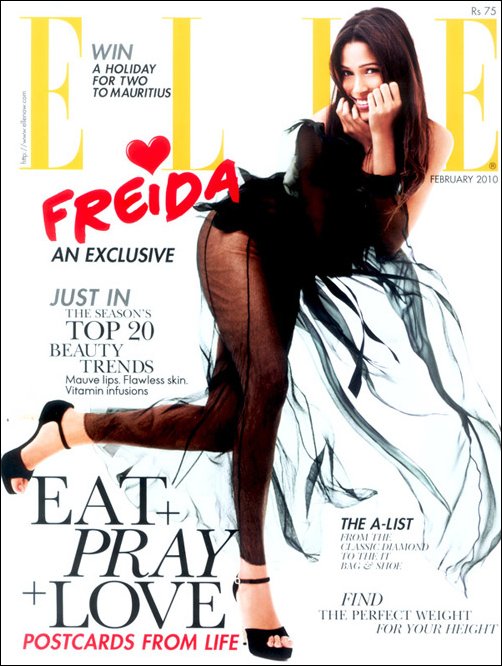 Freida Pinto oozes out Valentine oomph on Elle cover