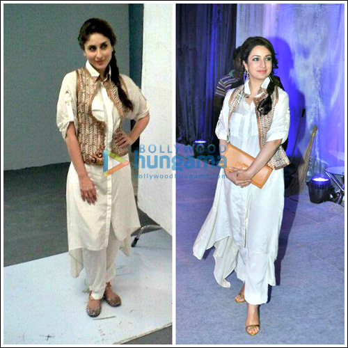 Style Seal:  Kareena and Tisca’s same shirt-dress