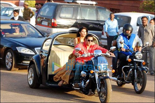 Check out: Salman, Jacqueline on a three wheeled vehicle in Kick