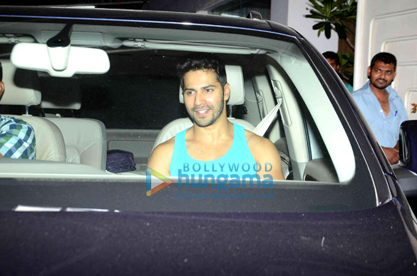 varun dhawan snapped post dubbing at sunny super sound 2