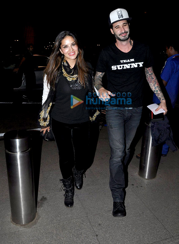 sunny leone snapped at the international airport terminal 2