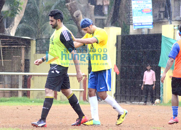 ranbir kapoor abhishek bachchan snapped at football practice session 13