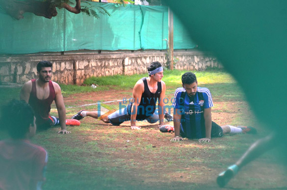 ranbir kapoor arjun kapoor and other snapped at football practice 7