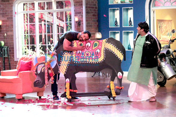 anil kapoor and john abraham spotted on the sets of comedy nights with kapil 6