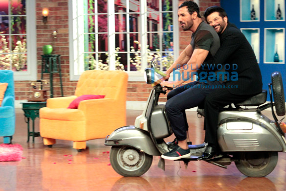 anil kapoor and john abraham spotted on the sets of comedy nights with kapil 2