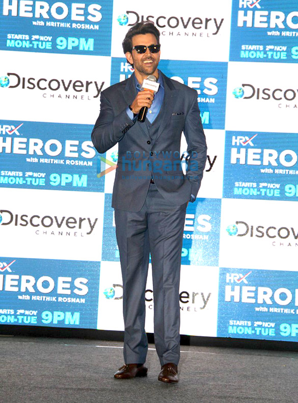 hrithik roshan at the launch of discovery channels new show hrx heroes 8