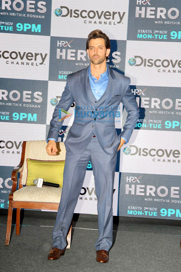 hrithik roshan at the launch of discovery channels new show hrx heroes 3