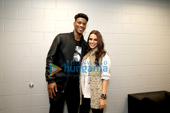 neha dhupia attends nba game between the indiana pacers chicago bulls 4