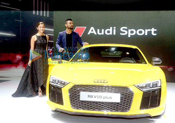 virat kohli alia bhatt unveil the new audi r8 at auto expo 2016 5