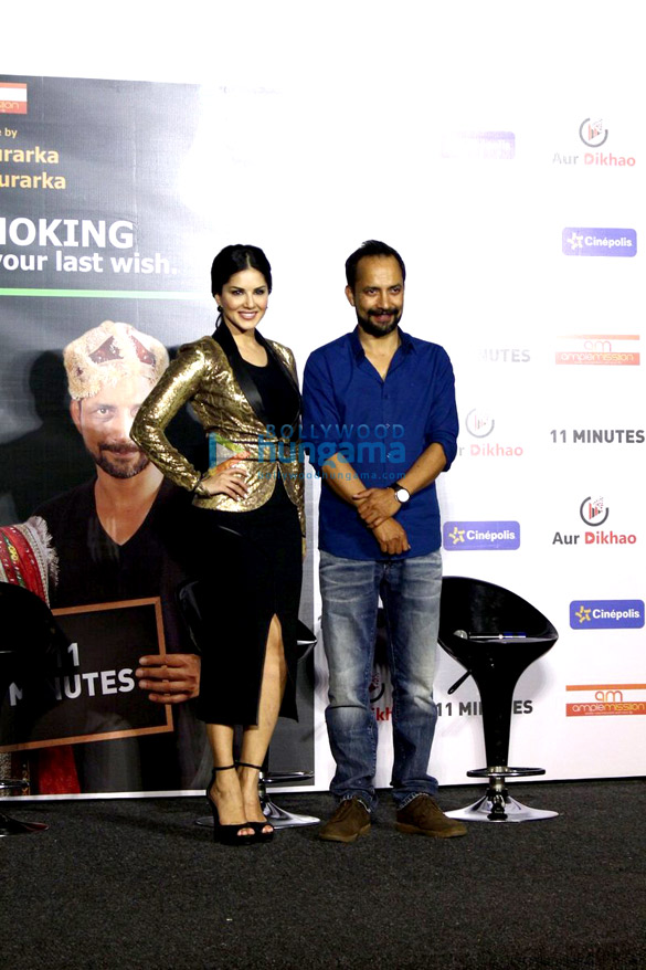 sunny leone deepak dobriyal at the launch of anti smoking ad 3