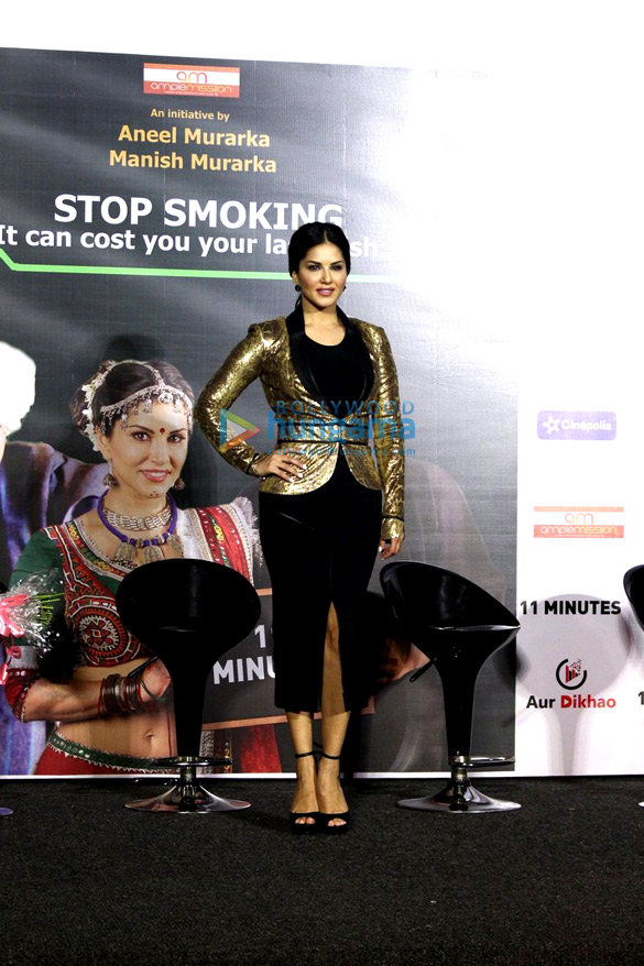 sunny leone deepak dobriyal at the launch of anti smoking ad 9
