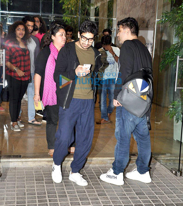 karan johar arjun kapoor snapped at the screening of tere bin laden dead or alive 4