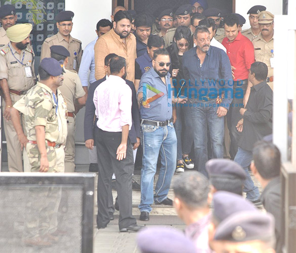 sanjay dutt lands in mumbai at a private terminal in kalina 3