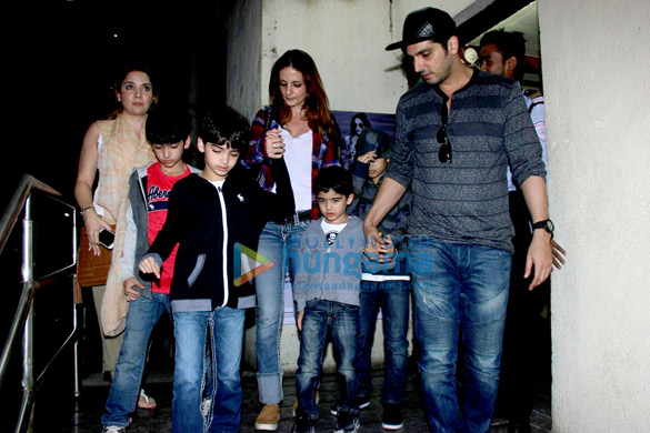 sussanne roshan zayed khan snapped with their kids at pvr juhu 5